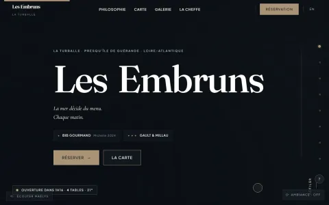 Aperçu du concept Restaurant Les Embruns — Gastronomique · La Turballe (44)