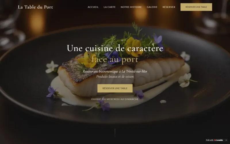 La Table du Port — concept site restaurant · bistronomique