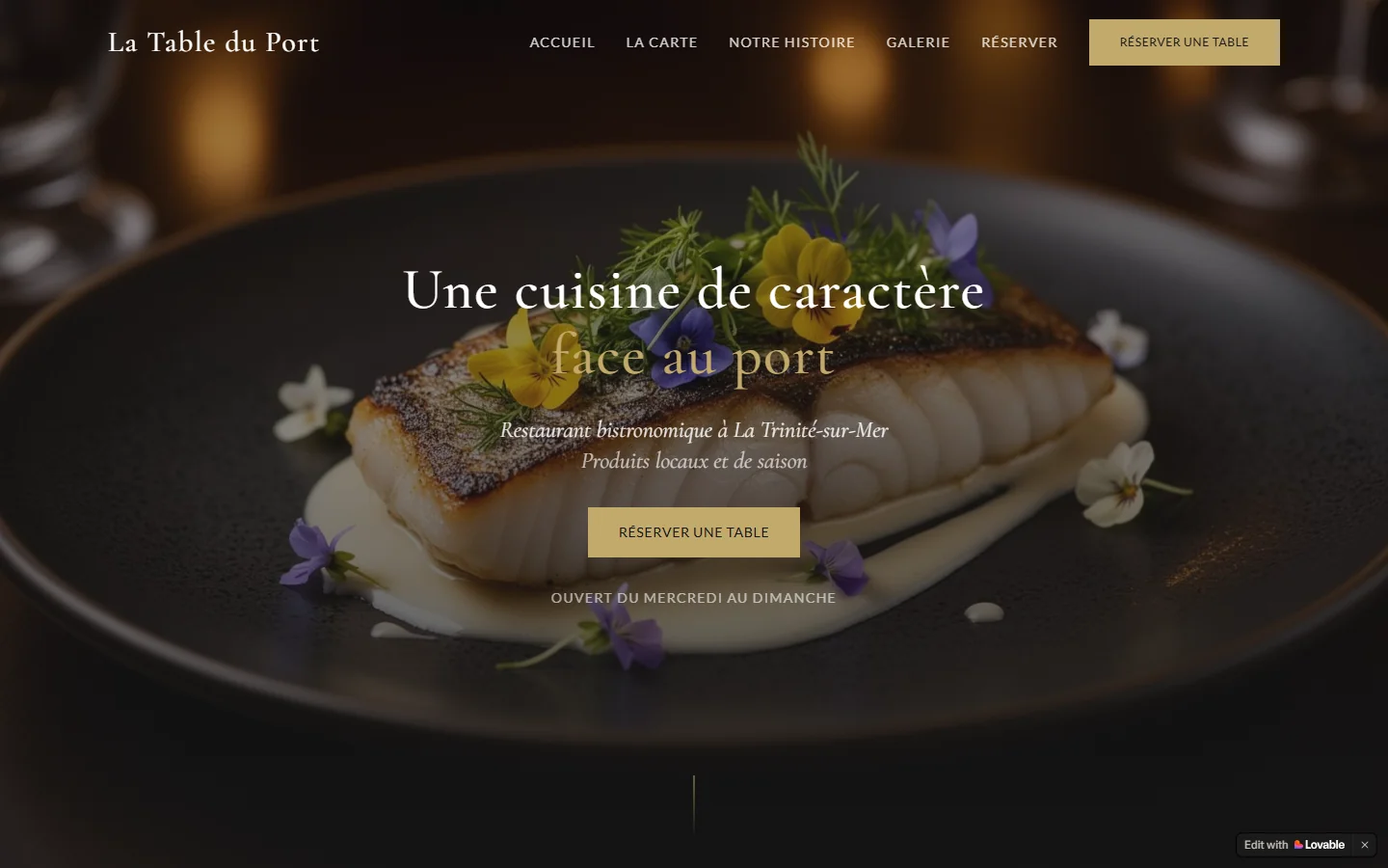 Aperçu du concept La Table du Port — Restaurant · La Trinité-sur-Mer (56)